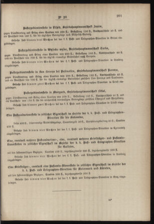 Post- und Telegraphen-Verordnungsblatt für das Verwaltungsgebiet des K.-K. Handelsministeriums 18850422 Seite: 3