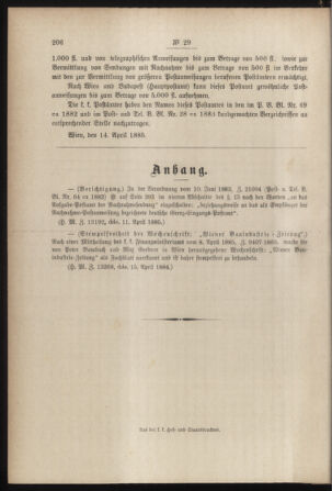 Post- und Telegraphen-Verordnungsblatt für das Verwaltungsgebiet des K.-K. Handelsministeriums 18850425 Seite: 4