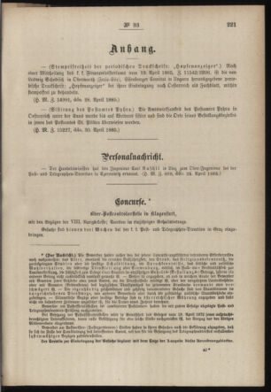 Post- und Telegraphen-Verordnungsblatt für das Verwaltungsgebiet des K.-K. Handelsministeriums 18850509 Seite: 3