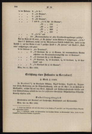 Post- und Telegraphen-Verordnungsblatt für das Verwaltungsgebiet des K.-K. Handelsministeriums 18850527 Seite: 2