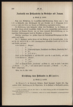 Post- und Telegraphen-Verordnungsblatt für das Verwaltungsgebiet des K.-K. Handelsministeriums 18850528 Seite: 2