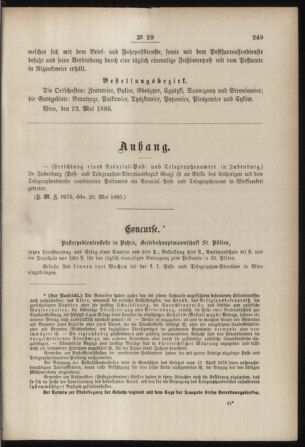 Post- und Telegraphen-Verordnungsblatt für das Verwaltungsgebiet des K.-K. Handelsministeriums 18850528 Seite: 3