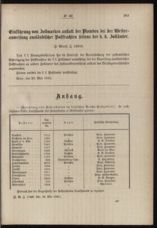 Post- und Telegraphen-Verordnungsblatt für das Verwaltungsgebiet des K.-K. Handelsministeriums 18850608 Seite: 3