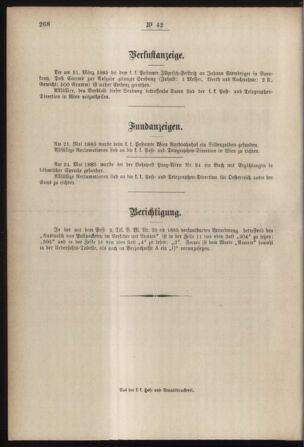 Post- und Telegraphen-Verordnungsblatt für das Verwaltungsgebiet des K.-K. Handelsministeriums 18850608 Seite: 8