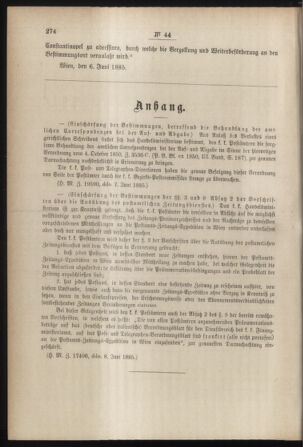 Post- und Telegraphen-Verordnungsblatt für das Verwaltungsgebiet des K.-K. Handelsministeriums 18850615 Seite: 2