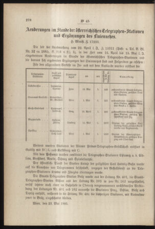 Post- und Telegraphen-Verordnungsblatt für das Verwaltungsgebiet des K.-K. Handelsministeriums 18850617 Seite: 2