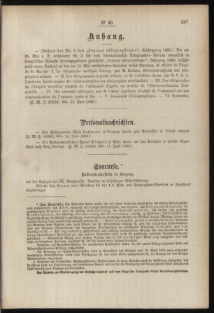 Post- und Telegraphen-Verordnungsblatt für das Verwaltungsgebiet des K.-K. Handelsministeriums 18850622 Seite: 7