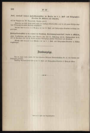 Post- und Telegraphen-Verordnungsblatt für das Verwaltungsgebiet des K.-K. Handelsministeriums 18850622 Seite: 8