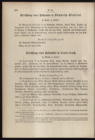 Post- und Telegraphen-Verordnungsblatt für das Verwaltungsgebiet des K.-K. Handelsministeriums 18850630 Seite: 2