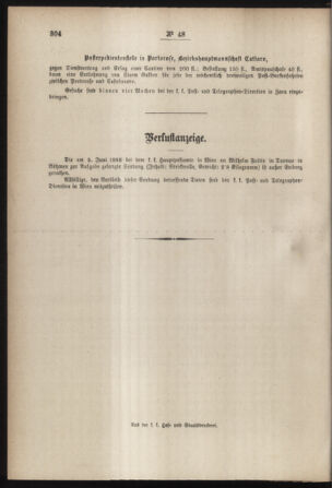 Post- und Telegraphen-Verordnungsblatt für das Verwaltungsgebiet des K.-K. Handelsministeriums 18850630 Seite: 8