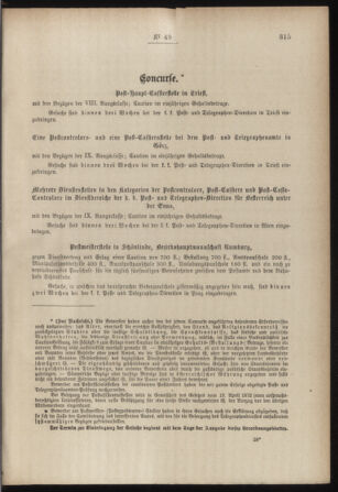 Post- und Telegraphen-Verordnungsblatt für das Verwaltungsgebiet des K.-K. Handelsministeriums 18850702 Seite: 11