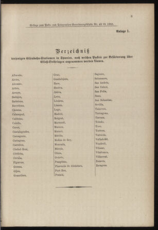 Post- und Telegraphen-Verordnungsblatt für das Verwaltungsgebiet des K.-K. Handelsministeriums 18850702 Seite: 13