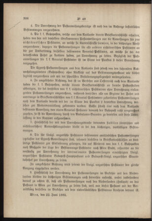 Post- und Telegraphen-Verordnungsblatt für das Verwaltungsgebiet des K.-K. Handelsministeriums 18850702 Seite: 2