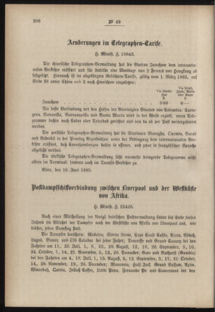 Post- und Telegraphen-Verordnungsblatt für das Verwaltungsgebiet des K.-K. Handelsministeriums 18850702 Seite: 4