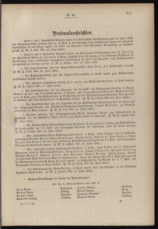 Post- und Telegraphen-Verordnungsblatt für das Verwaltungsgebiet des K.-K. Handelsministeriums 18850702 Seite: 9