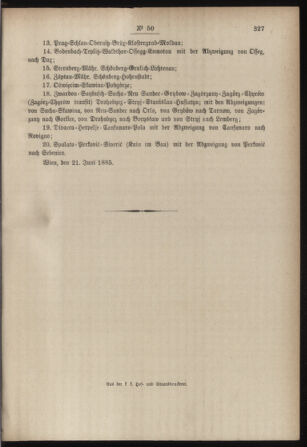 Post- und Telegraphen-Verordnungsblatt für das Verwaltungsgebiet des K.-K. Handelsministeriums 18850706 Seite: 11