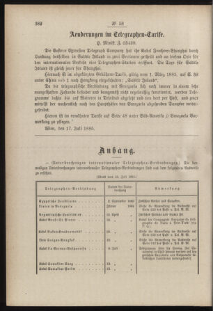 Post- und Telegraphen-Verordnungsblatt für das Verwaltungsgebiet des K.-K. Handelsministeriums 18850724 Seite: 4