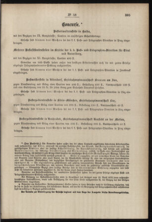 Post- und Telegraphen-Verordnungsblatt für das Verwaltungsgebiet des K.-K. Handelsministeriums 18850724 Seite: 7