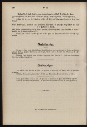 Post- und Telegraphen-Verordnungsblatt für das Verwaltungsgebiet des K.-K. Handelsministeriums 18850724 Seite: 8