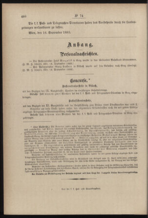 Post- und Telegraphen-Verordnungsblatt für das Verwaltungsgebiet des K.-K. Handelsministeriums 18850924 Seite: 4