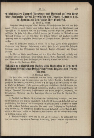 Post- und Telegraphen-Verordnungsblatt für das Verwaltungsgebiet des K.-K. Handelsministeriums 18850930 Seite: 3