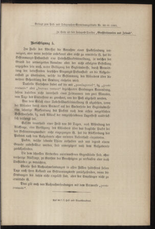 Post- und Telegraphen-Verordnungsblatt für das Verwaltungsgebiet des K.-K. Handelsministeriums 18851018 Seite: 13