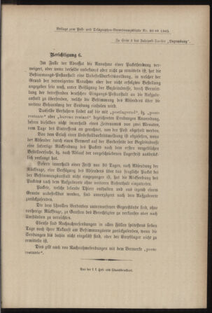 Post- und Telegraphen-Verordnungsblatt für das Verwaltungsgebiet des K.-K. Handelsministeriums 18851018 Seite: 15