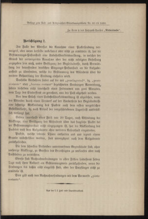 Post- und Telegraphen-Verordnungsblatt für das Verwaltungsgebiet des K.-K. Handelsministeriums 18851018 Seite: 17