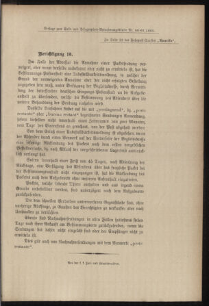 Post- und Telegraphen-Verordnungsblatt für das Verwaltungsgebiet des K.-K. Handelsministeriums 18851018 Seite: 23