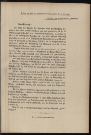 Post- und Telegraphen-Verordnungsblatt für das Verwaltungsgebiet des K.-K. Handelsministeriums 18851018 Seite: 9