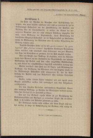 Post- und Telegraphen-Verordnungsblatt für das Verwaltungsgebiet des K.-K. Handelsministeriums 18851112 Seite: 11