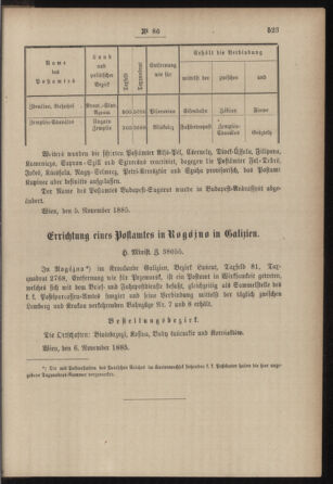 Post- und Telegraphen-Verordnungsblatt für das Verwaltungsgebiet des K.-K. Handelsministeriums 18851112 Seite: 5