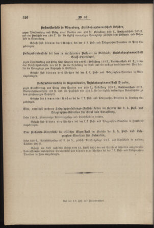 Post- und Telegraphen-Verordnungsblatt für das Verwaltungsgebiet des K.-K. Handelsministeriums 18851112 Seite: 8