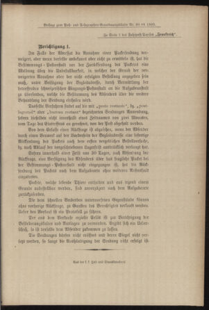 Post- und Telegraphen-Verordnungsblatt für das Verwaltungsgebiet des K.-K. Handelsministeriums 18851112 Seite: 9