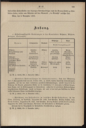 Post- und Telegraphen-Verordnungsblatt für das Verwaltungsgebiet des K.-K. Handelsministeriums 18851118 Seite: 5