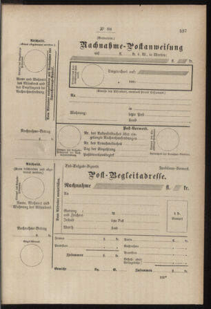 Post- und Telegraphen-Verordnungsblatt für das Verwaltungsgebiet des K.-K. Handelsministeriums 18851120 Seite: 3