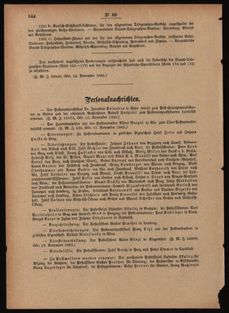 Post- und Telegraphen-Verordnungsblatt für das Verwaltungsgebiet des K.-K. Handelsministeriums 18851124 Seite: 6