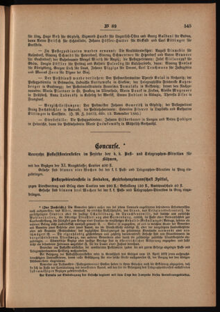 Post- und Telegraphen-Verordnungsblatt für das Verwaltungsgebiet des K.-K. Handelsministeriums 18851124 Seite: 7