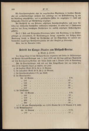 Post- und Telegraphen-Verordnungsblatt für das Verwaltungsgebiet des K.-K. Handelsministeriums 18851208 Seite: 2