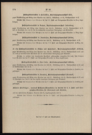 Post- und Telegraphen-Verordnungsblatt für das Verwaltungsgebiet des K.-K. Handelsministeriums 18851216 Seite: 4