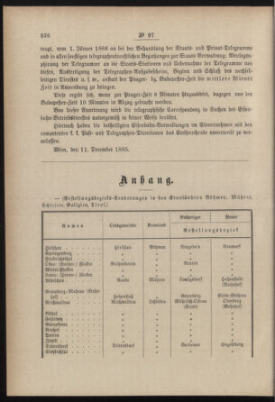 Post- und Telegraphen-Verordnungsblatt für das Verwaltungsgebiet des K.-K. Handelsministeriums 18851218 Seite: 2