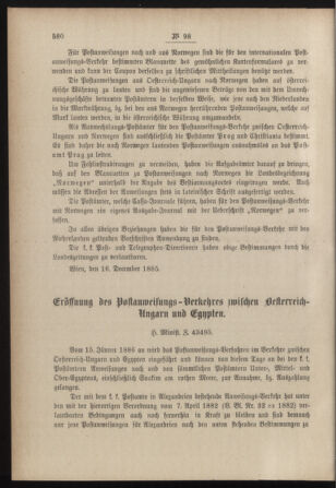 Post- und Telegraphen-Verordnungsblatt für das Verwaltungsgebiet des K.-K. Handelsministeriums 18851219 Seite: 2