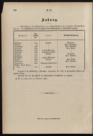 Post- und Telegraphen-Verordnungsblatt für das Verwaltungsgebiet des K.-K. Handelsministeriums 18851219 Seite: 4