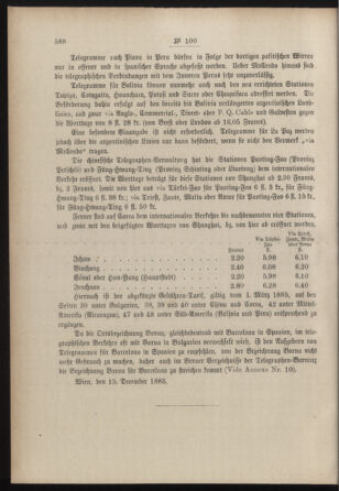 Post- und Telegraphen-Verordnungsblatt für das Verwaltungsgebiet des K.-K. Handelsministeriums 18851222 Seite: 2