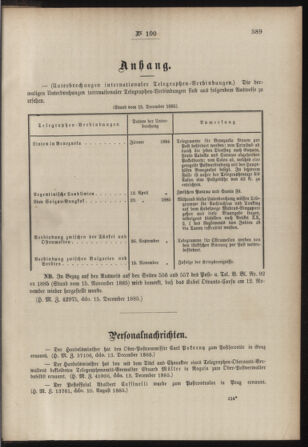 Post- und Telegraphen-Verordnungsblatt für das Verwaltungsgebiet des K.-K. Handelsministeriums 18851222 Seite: 3