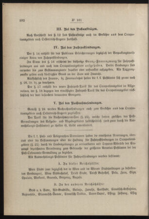 Post- und Telegraphen-Verordnungsblatt für das Verwaltungsgebiet des K.-K. Handelsministeriums 18851223 Seite: 2