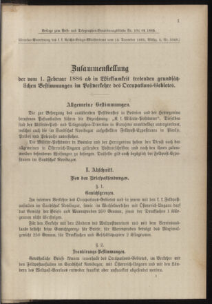 Post- und Telegraphen-Verordnungsblatt für das Verwaltungsgebiet des K.-K. Handelsministeriums 18851223 Seite: 5