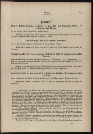 Post- und Telegraphen-Verordnungsblatt für das Verwaltungsgebiet des K.-K. Handelsministeriums 18851229 Seite: 3