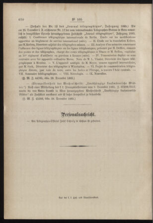 Post- und Telegraphen-Verordnungsblatt für das Verwaltungsgebiet des K.-K. Handelsministeriums 18851230 Seite: 4