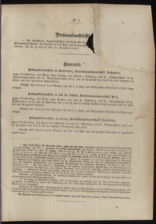 Post- und Telegraphen-Verordnungsblatt für das Verwaltungsgebiet des K.-K. Handelsministeriums 18860105 Seite: 3